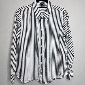 Ann Taylor Striped Relaxed Perfect Shirt Sz Medium